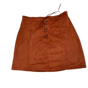 Faux Suede Mini Skirt